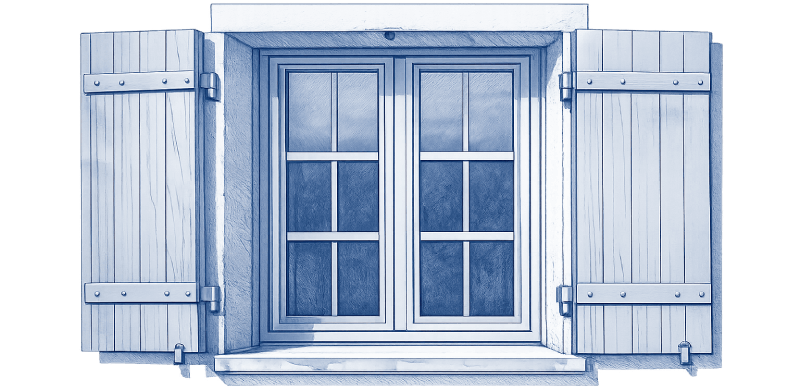 Glass door, windows, aluminum-wood swing shutters KDM Menuiserie