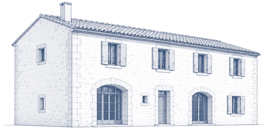 Design, supply, and installation KDM Menuiserie Joinery Vaucluse Provençal Farmhouse