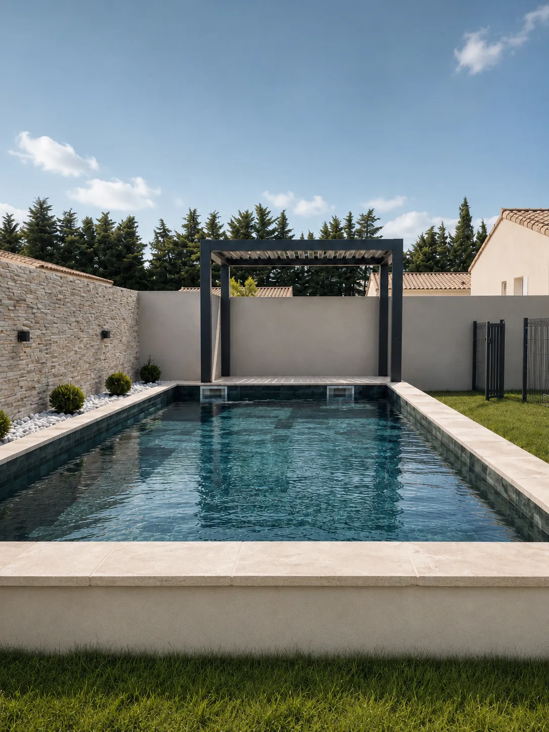 Custom aluminum bioclimatic pergola KDM Menuiserie