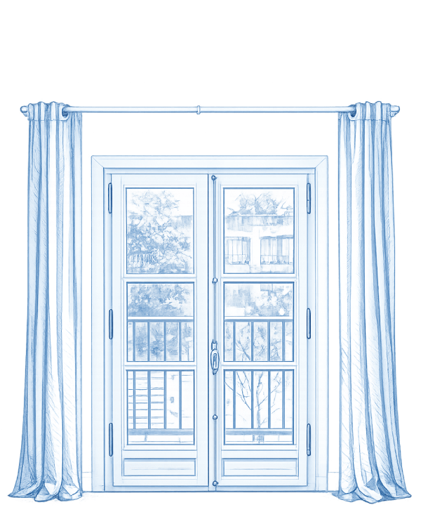 Wooden windows and French doors for a townhouse in a protected historic city center KDM