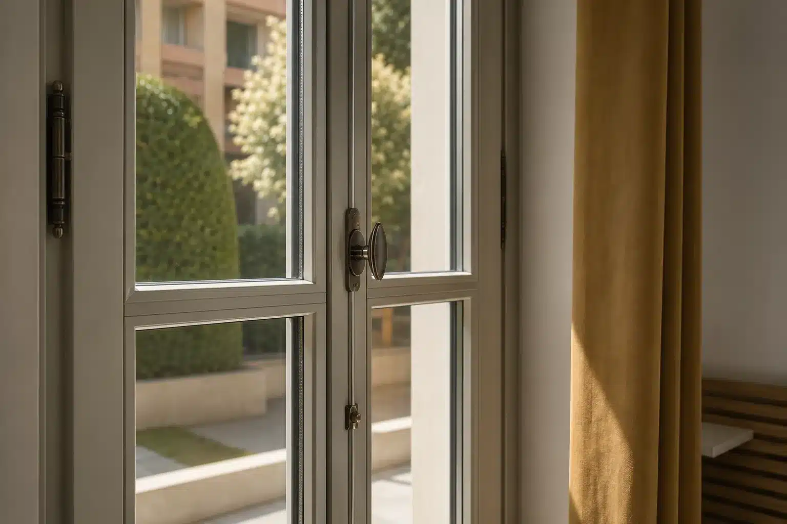 Wooden windows and French doors for a townhouse in a protected historic city center KDM