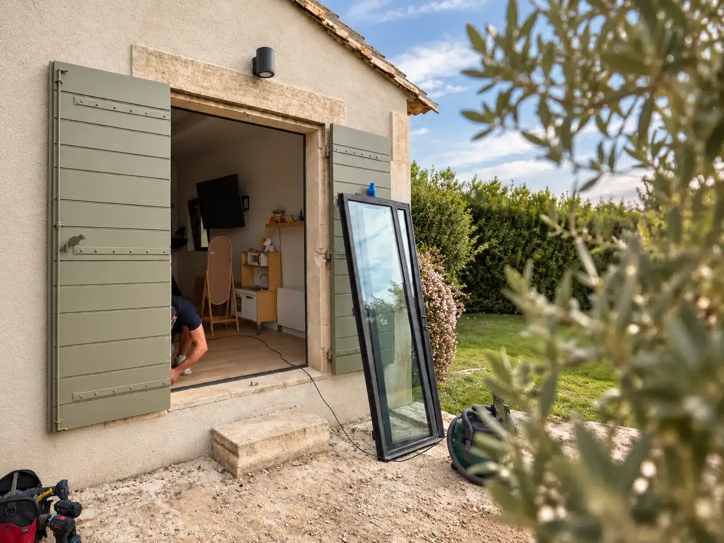 Rénovation d’un mas - Menuiseries aluminium à Saint-Rémy-de-Provence
