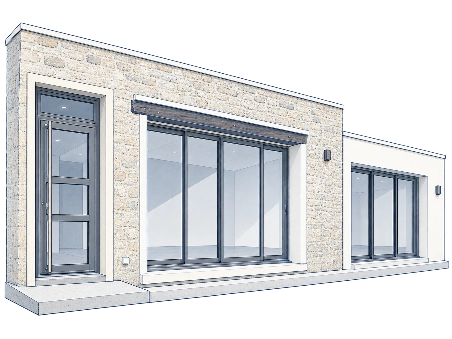 Rénovation d’un mas - Menuiseries aluminium à Vaison-la-Romaine