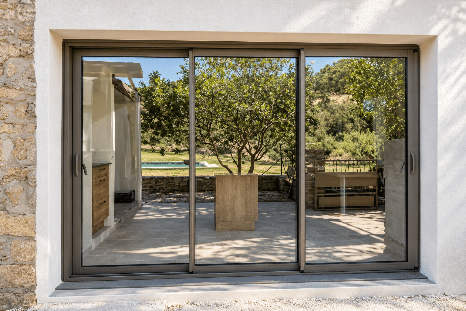 Rénovation d’un mas - Menuiseries aluminium à Vaison-la-Romaine